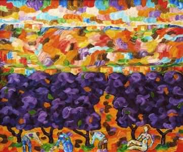Provence Violet Almond Trees - 100cm x 120cm